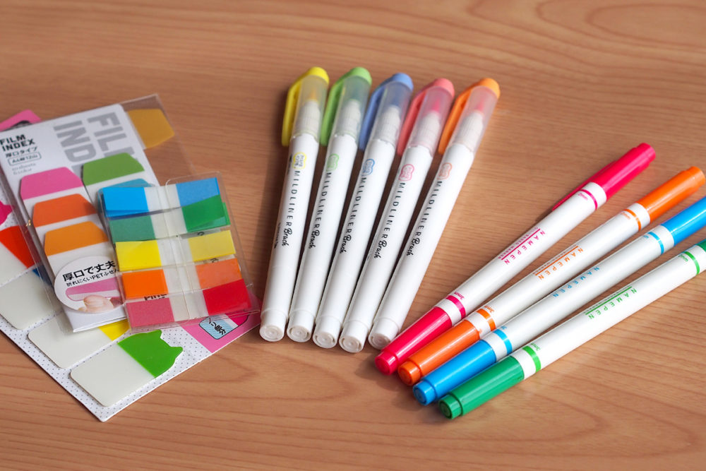 家族別カラーのペンやラベル